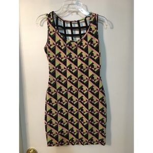 Geometric Print Bodycon Mini Dress